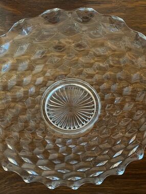 Clear Pressed Glass Scalloped Edge Platter
